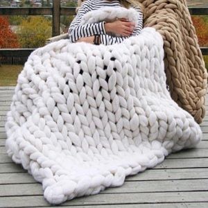 Super Chunky Knit Merino Wool Blanket
